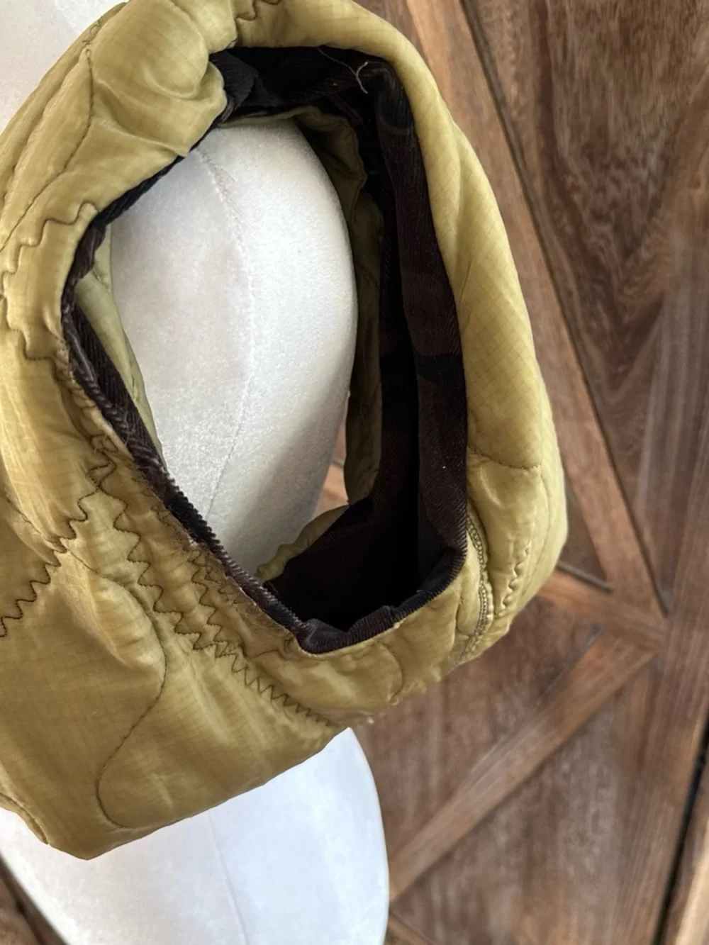 Quilted Olive Green Shoulder Bag